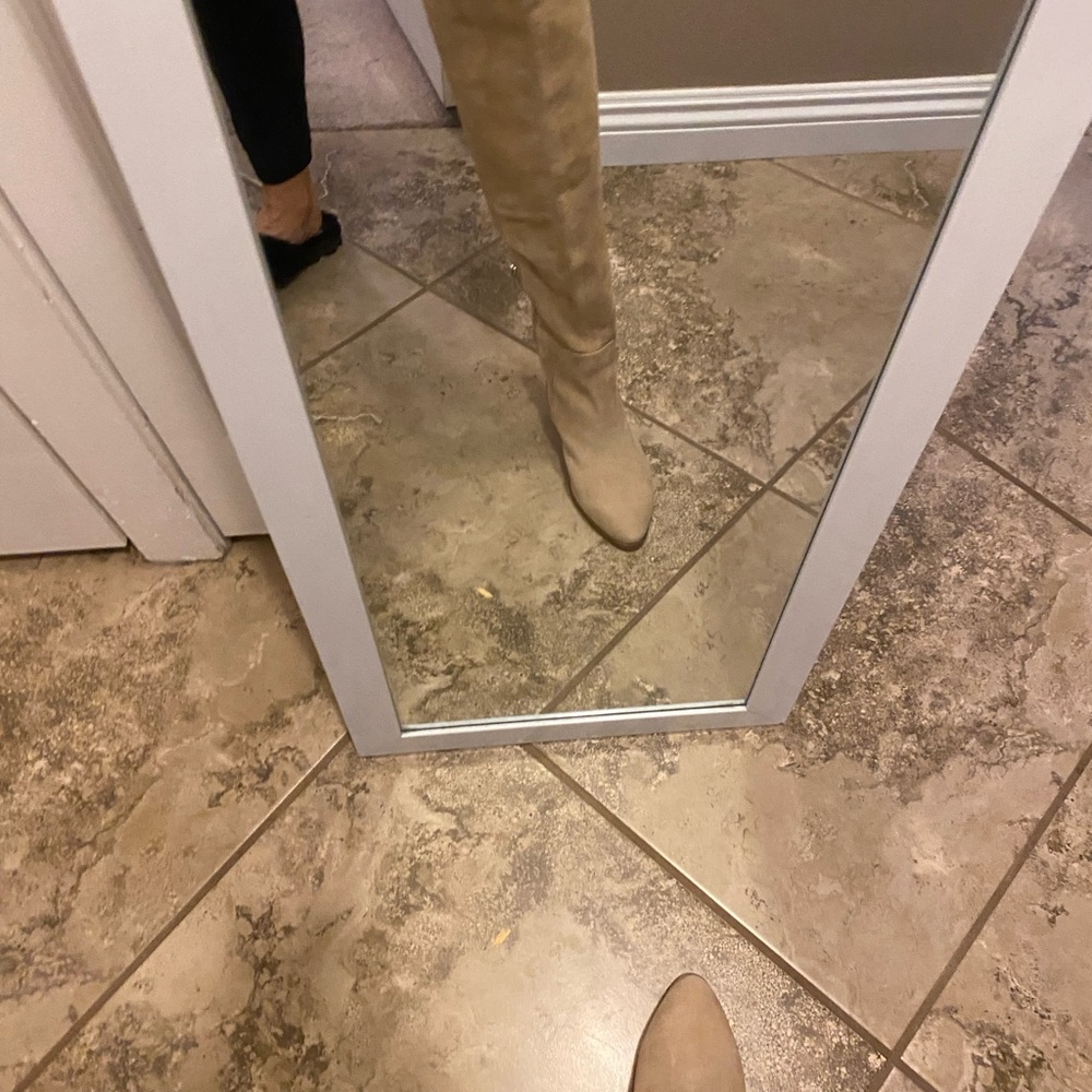 Vince Camuto knee high boots. Suede. Tortilla Tan in color.